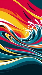 Vector Abstract color waves design element. Set banner