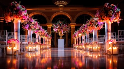 Wedding Ceremony, elegant setting, vibrant colors, intimate, detailed