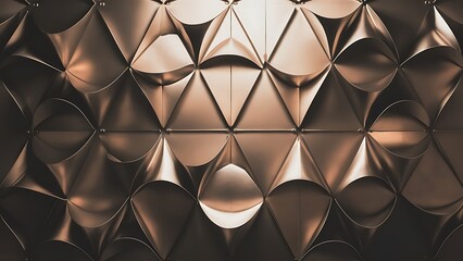 Exquisite backdrop marrying modern minimalism with metallic allure. Featuring round triangles, it exudes geometric sophistication and understated charm for wallpaper, banner, background, landing page