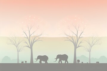 Fototapeta premium elephants in the woods
