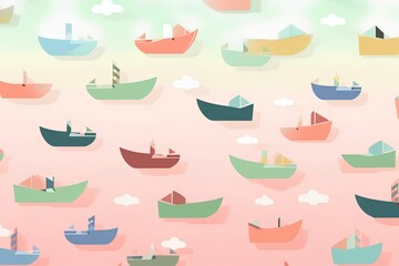 seamless pattern with boats
