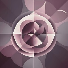 Fototapeta premium Serene gradient template. Circles and triangles mingle in minimalist perfection. Gentle fusion of forms and hues creates balanced yet captivating backdrop, embodying modern sophistication