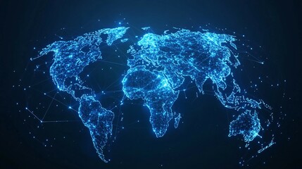 A Digital Representation of Earth With Interconnected Points of Light