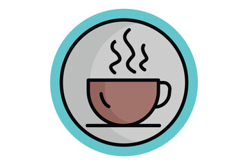 Coffee icon. colored outline icon style. coffee cup. icon related to drink. hotel elements vector illustration