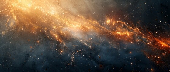 Naklejka premium Wallpaper A mesmerizing space art depiction of vibrant energy flowing through a galaxy filled with stars and cosmic dust