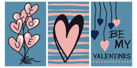 Tags for gifts, greeting cards for Valentine's day 