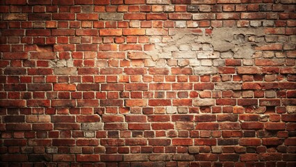 A weathered brick wall with exposed mortar, revealing the passage of time and the enduring strength of the structure.