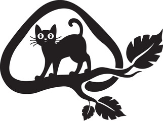  Cats Icon Vector Black and White Color. Black Cat Sitting On White Background Vector Illustration