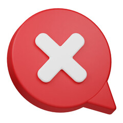 Obraz premium cancel comment 3d icon isolated on the white background