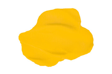 Isolated yellow clay texture on transparent background.