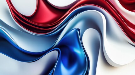 Obraz premium Abstract Red, White, and Blue Swirls