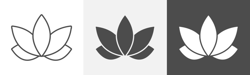 lotus icon Flat logo vector
