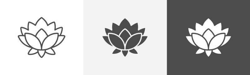 lotus icon Flat logo vector