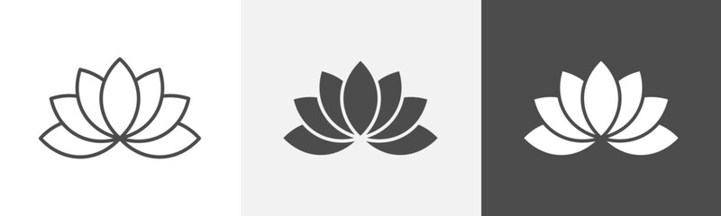 lotus icon Flat logo vector