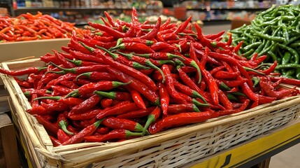 A Basket Full of Red Chili Peppers