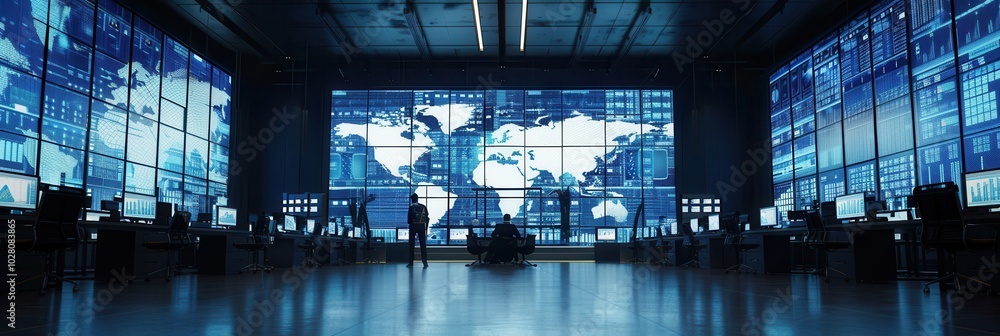 Fototapete the center operates efficiently with large screens showing live delivery updates and route optimizat