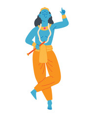 hindu god krishna with raised up