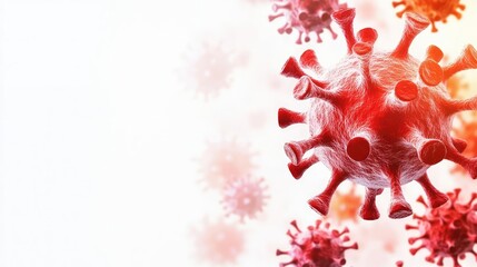 Colorful virus illustration on a white isolated background.