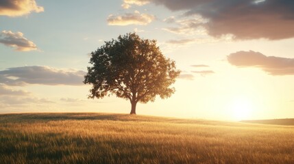 Solitary Tree at Sunset