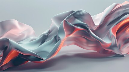 Obraz premium Wallpaper An abstract pastel silk fabric flowing in the air with elegant curves