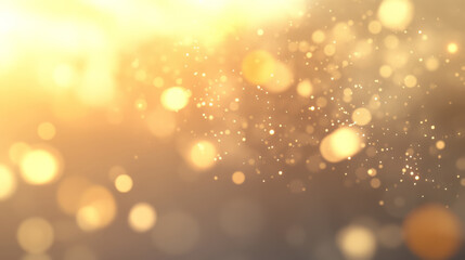 Fototapeta premium Golden bokeh background with glowing light particles for festive or artistic design