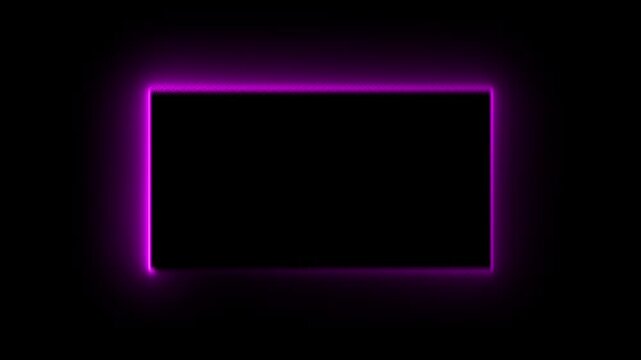 Abstract glowing neon rectangle border frame , Animation of glowing neon rectangles abstract background. Abstract neon light rectangle frame and seamless loop pattern animation. 