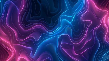 Wallpaper Abstract background with waves of neon light flowing and glowing on a dark background