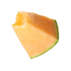 Piece of Cantaloupe melon isolated on white