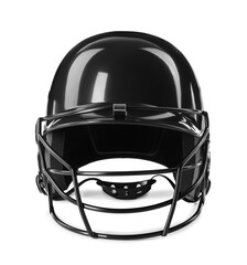 Fototapeta premium One black baseball helmet isolated on white