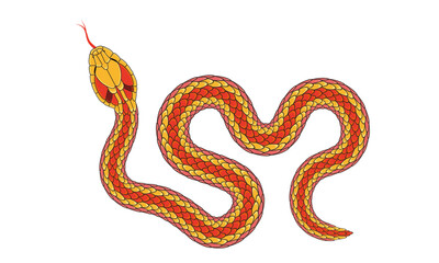 Obraz premium A simple cartoon snake pattern