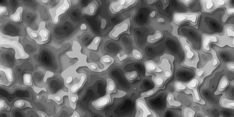 3D Stylized Gray Topographic Contour Scheme and Terrain. Geographic mountain terrain. Contour map background. 3D Cartographic Weave with seamless striped patterns and wavy Shapes.