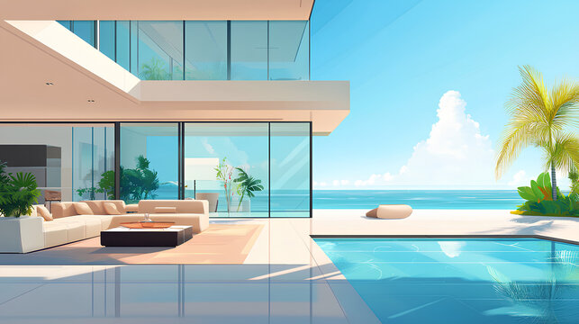 Luxury architecture ocean front property landscape