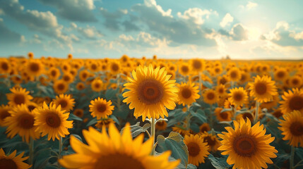 Fototapeta premium sunflower field in the summer