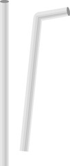 Reusable metal drinking straws illustration