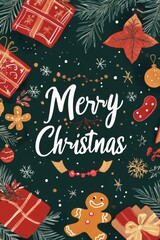 greeting card poster design for holiday Christmas New Year