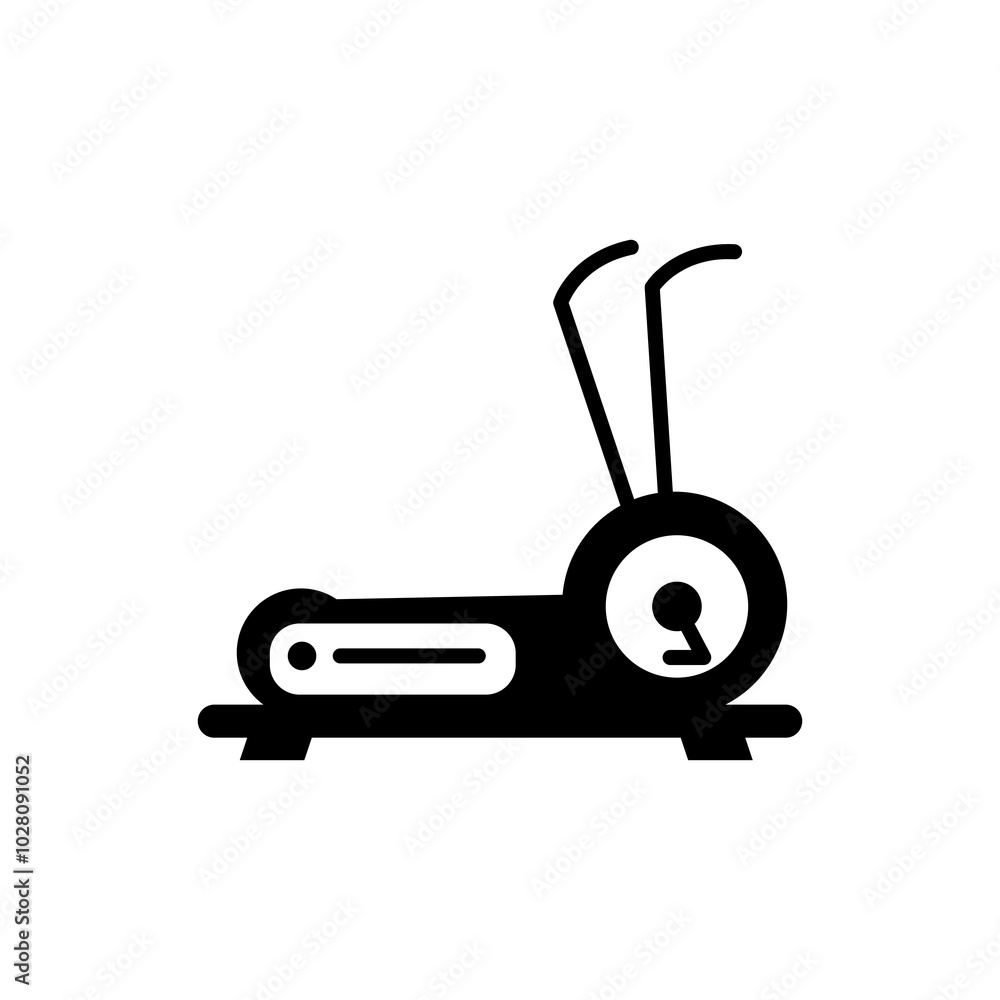 Poster elliptical machine icon, vector flat black simple illustration for web and app..eps