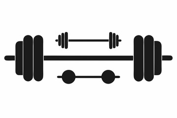 barbell icon, dumbbell silhouette vector	
