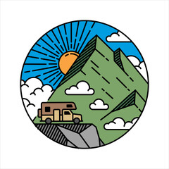 natural scenery in the frame illustration