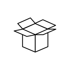 Open parcel box line icon, Packaging cardboard box trendy style illustration for web and app..eps