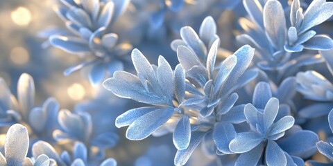 Elegant silver leaves of dusty Miller (Senecio cineraria) against a nature background, showcasing unique texture and cool tones.