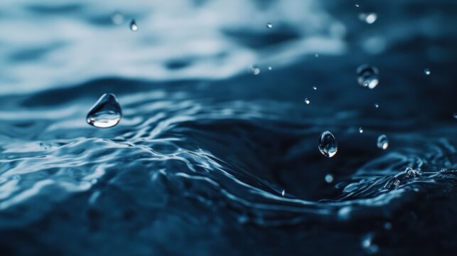 Water Drops in a Blue Ocean