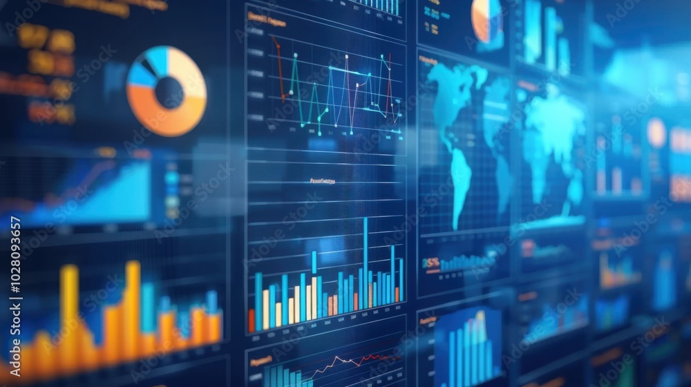 Poster data visualization and analytics dashboard background