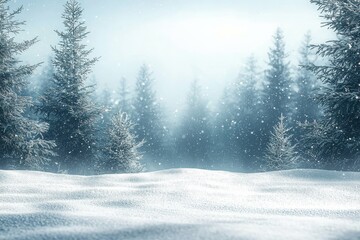 Fototapeta premium Snowy winter season background 