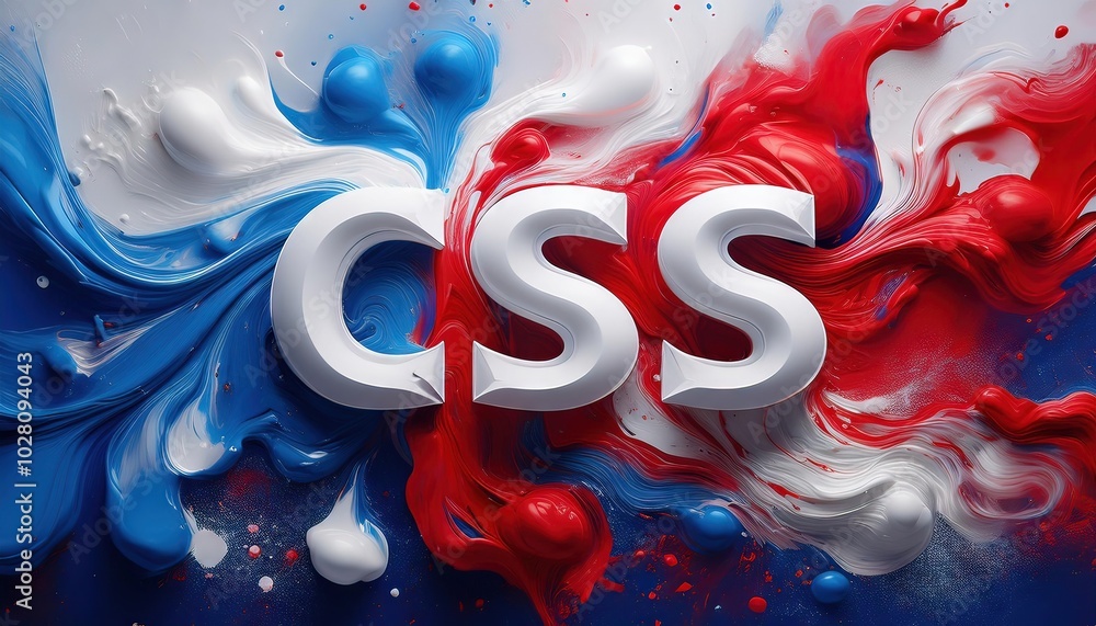 Poster creative css design with colorful paint swirls