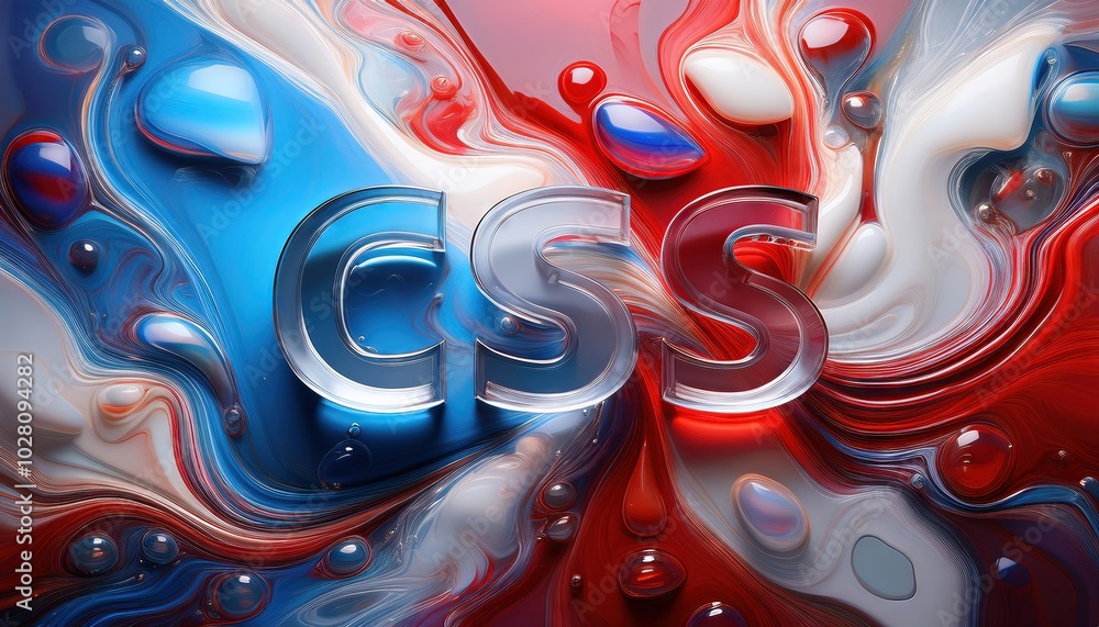 Poster creative css design with colorful abstract swirls