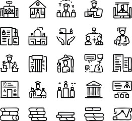 Set Icons about Sector Of Society Vector illustration logo concept design
