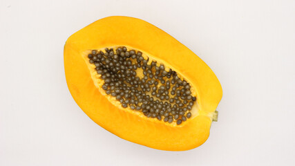 Close up of fresh Papaya isolated