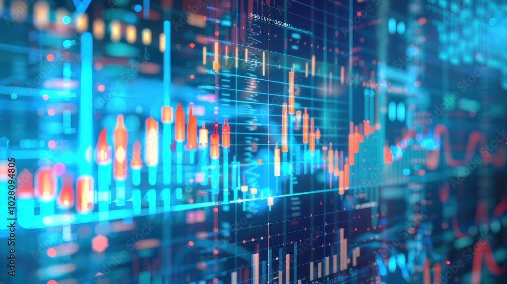 Poster data visualization with colorful graphs and charts