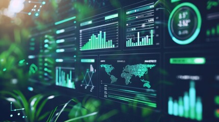 Data Visualization with Nature Elements Background