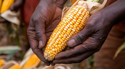 Harvesting crops, showing a close-up of crops like corn or vegetables being picked, symbolizing the hands-on labor involved in farming.